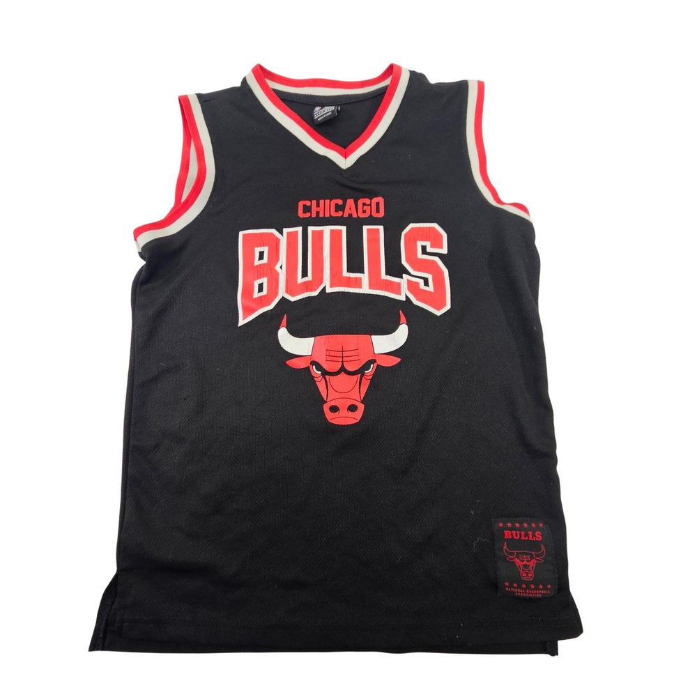 NBA Ultra Game Chicago Bulls Youth Basketball Jersey Black Red White‎ Size 14-16